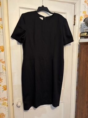 Talbots Black Short-Sleeve Shift Dress Size 18